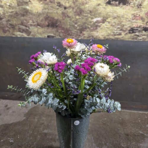 Bouquet de fleurs séchées composition 2 + Vase ASA